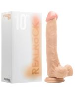 Dildo Realístico C/ Testículos Real Rock 10" Branco