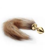 Plug Anal Dourado C/ Cauda de Raposa