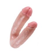 Dildo Duplo Realístico Large Double Trouble King Cock Pele Branca