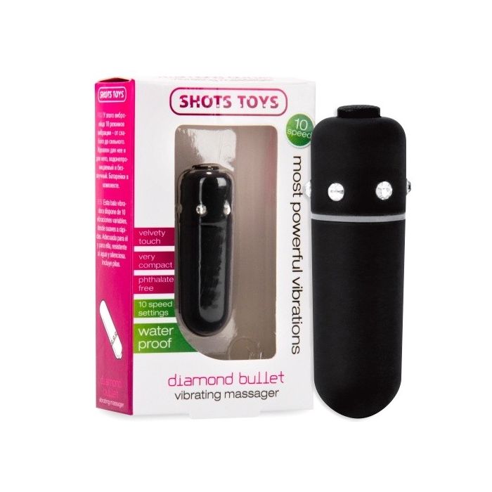 Bala Vibratória Diamond Bullet Preta