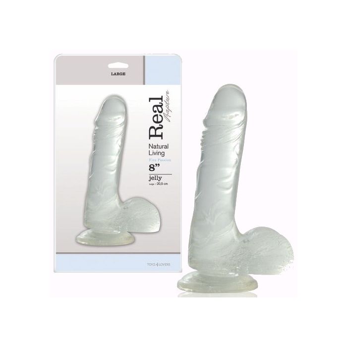 Dildo Real Rapture Fire Passion 8'' Transparente