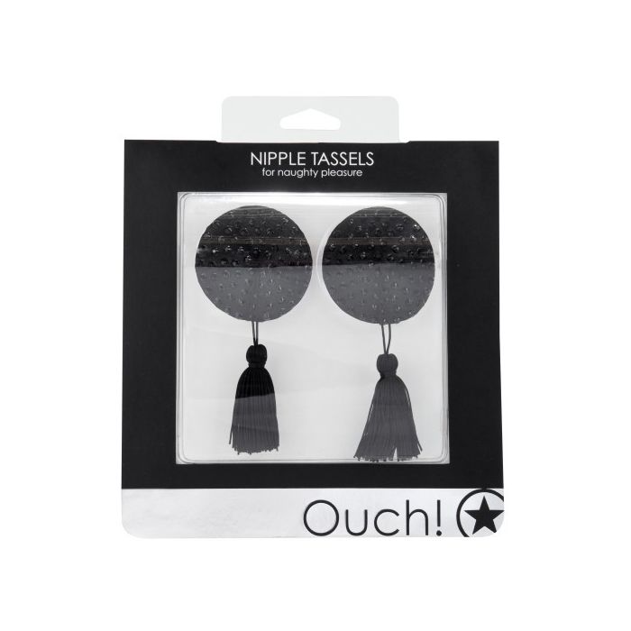 Cobertura Mamilos Ouch! Round Nipple Tassels Pretos Caixa