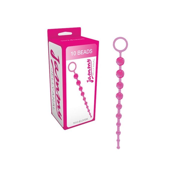 Tira de 10 Pérolas Anais Jammy Jelly Anal Rosa