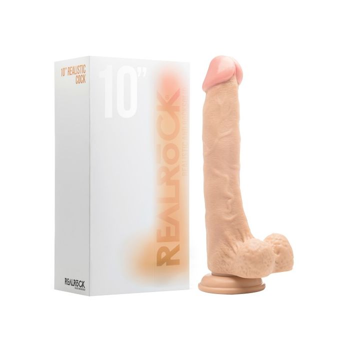 Dildo Realístico C/ Testículos Real Rock 10
