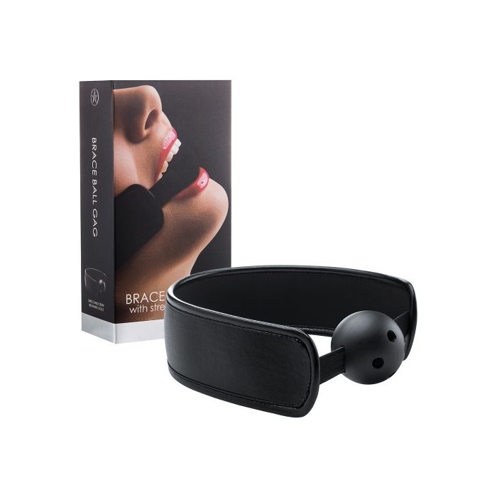 Mordaça Brace Ball Gag Preta Caixa