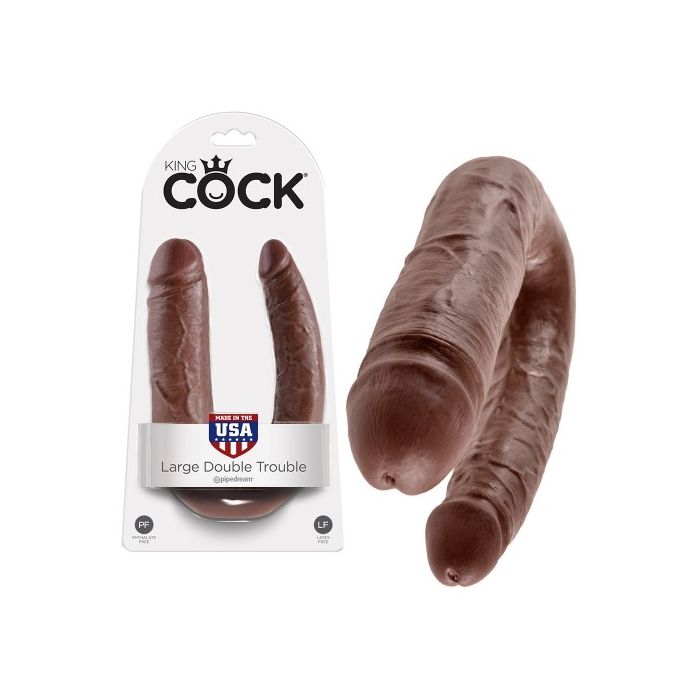 Dildo Duplo Realístico Large Double Trouble King Cock Mulato