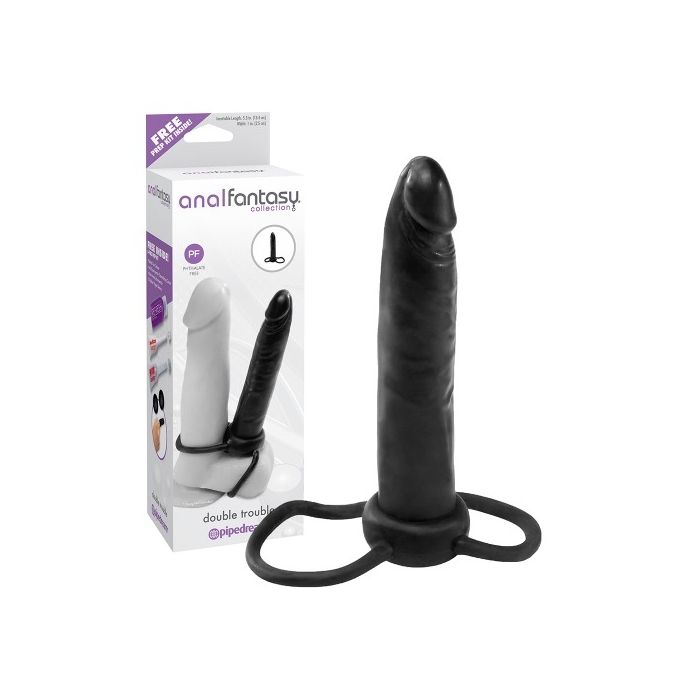 Dildo Dupla Penetração Double Trouble Anal Fantasy Conjunto