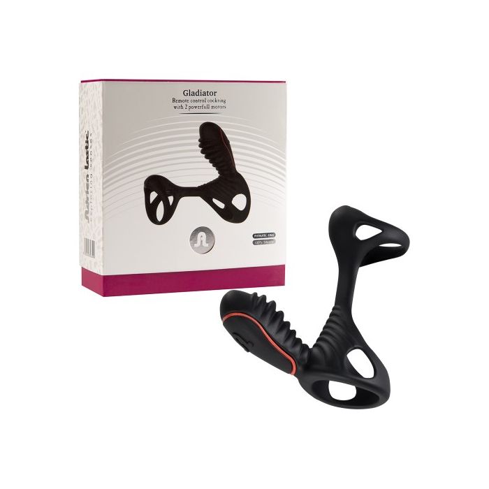 Manga Vibratória C/ Anel Vibratório Gladiator Adrien Lastic Mini Controle Romoto Preta