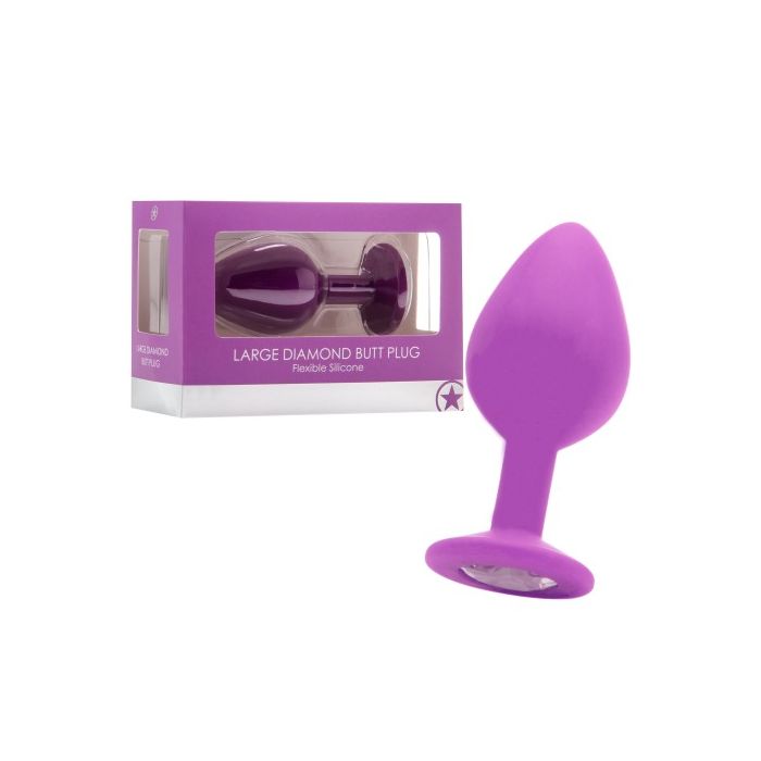 Plug Anal Diamond Butt Plug Largo Roxo