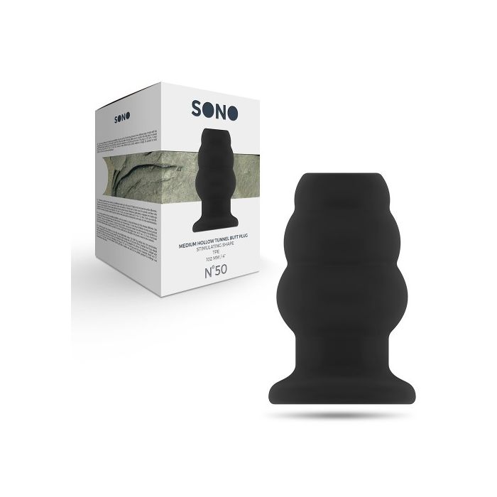 Plug Anal Sono Medium Hollow Tunnel Preto Nº50 Caixa