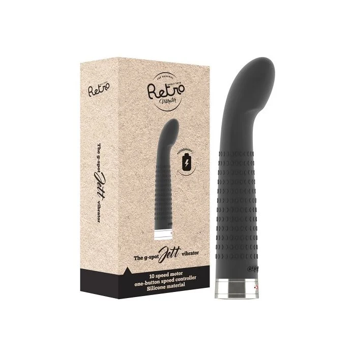 Vibrador Recarregável Retro Jett Preto Conjunto
