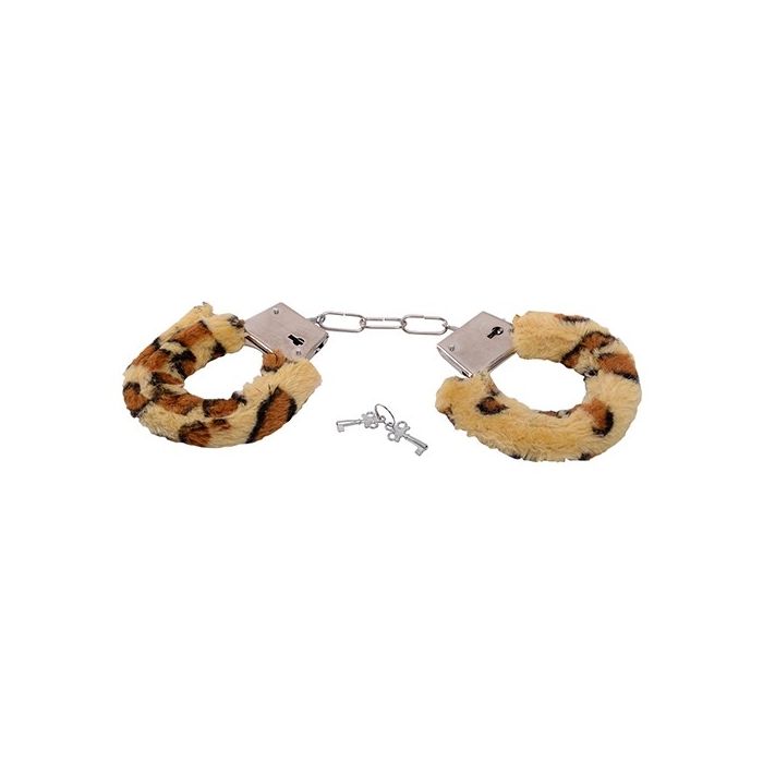 Algemas C/ Peluche BestSeller Furry Handcuffs Padrão Leopardo