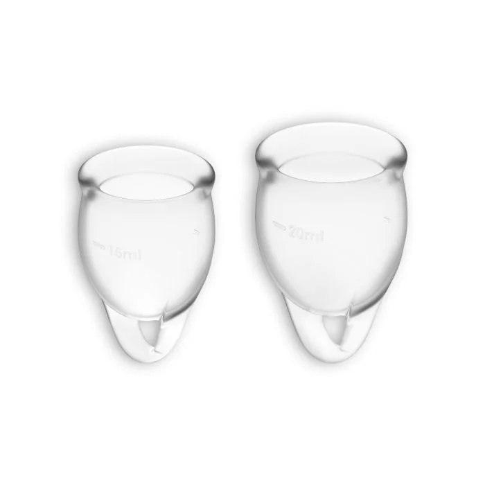 Conjunto de 2 Copos Menstruais Satisfyer Feel Confident Transparente