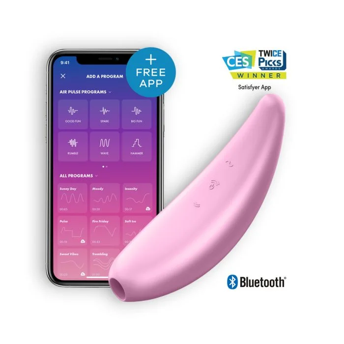 Estimulador Clítoris Recarregável Satisfyer Curvy 3+ C/ APP Rosa