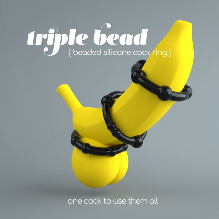 Conjunto de 3 Anéis Crushious Triple Bead Pretos Promo
