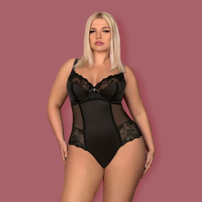 Body Amallie Tamanho Queen Obsessive Preto Frente