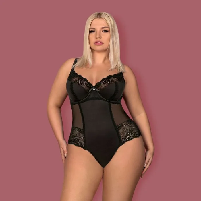 Body Amallie Tamanho Queen Obsessive Preto Frente