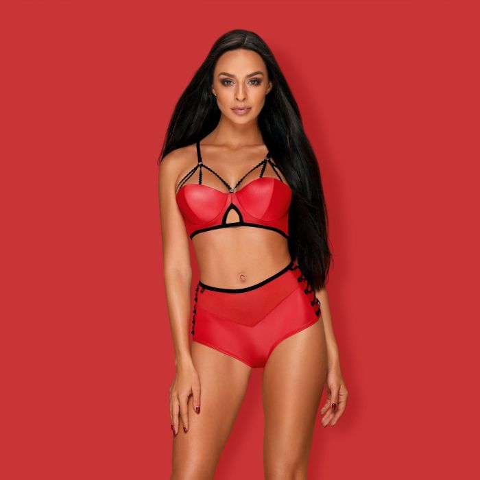 Conjunto Leatheria Obsessive Vermelho Frente