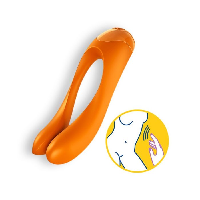 Vibrador Recarregável Satisfyer Candy Cane Laranja