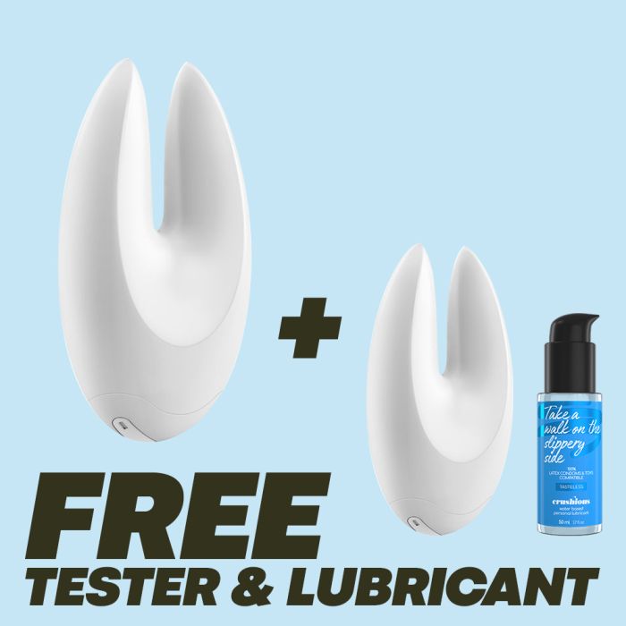 Pack Exclusivo Estimulador Recarregável Ovo S4 Branco C/ Oferta de Tester e Lubrificante Crushious (50 ml)