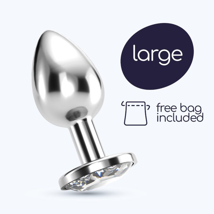 Plug Anal Joia Bijou Transparente Grande Crushious C/ Bolsa Aveludada Grátis Promo