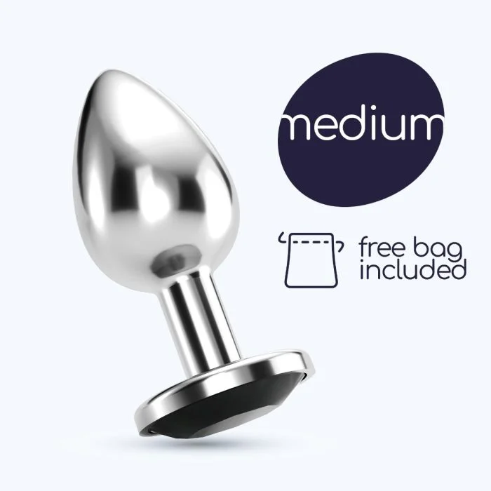Plug Anal Joia Bijou Preto Médio Crushious C/ Bolsa Aveludada Grátis Promo
