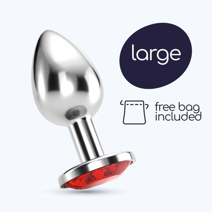 Plug Anal Joia Bijou Vermelho Grande Crushious C/ Bolsa Aveludada Grátis Promo