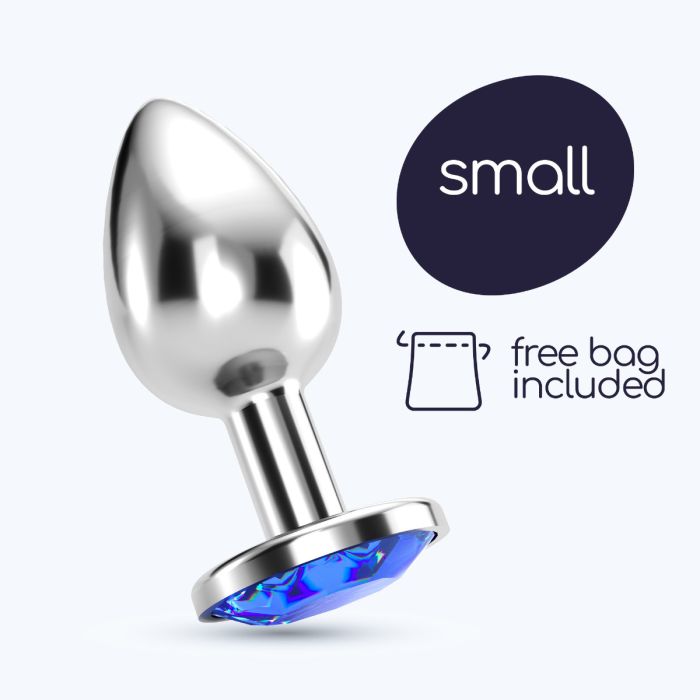 Plug Anal Joia Bijou Azul Pequeno Crushious C/ Bolsa Aveludada Grátis Promo