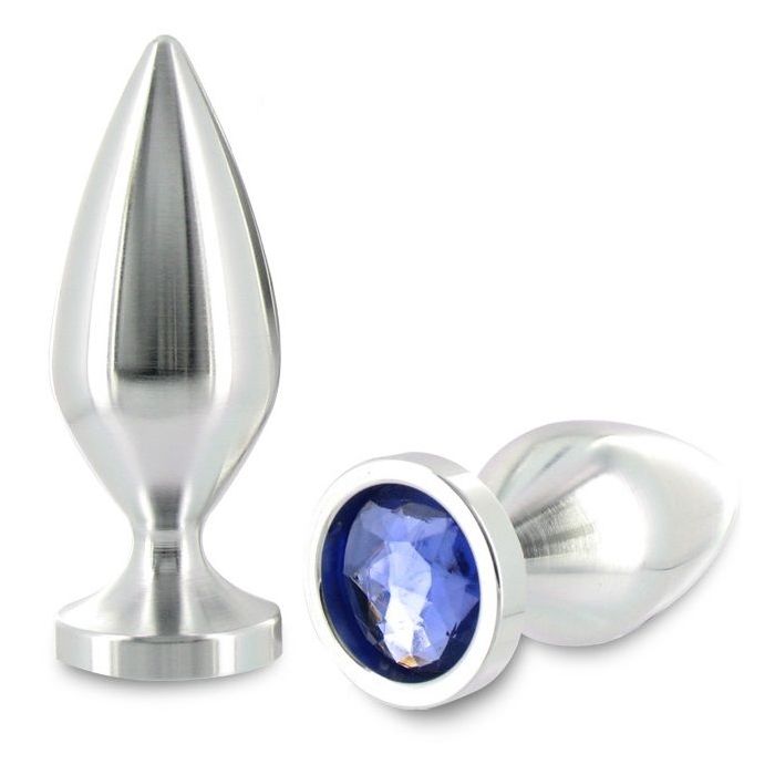 Plug Anal Metal Hard Plug Diamond Azul Cristal Pequeno