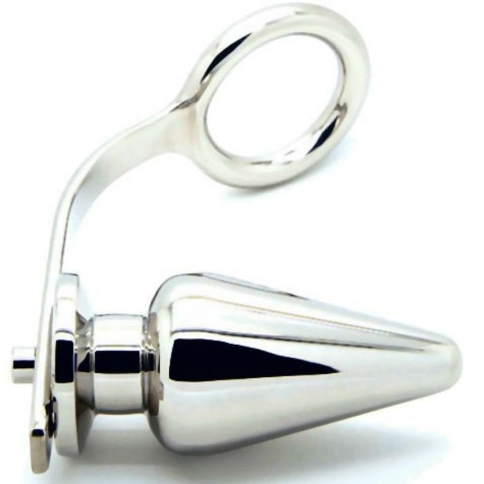 Anel C/ Plug Anal Metal Hard Ring Balls & Plug