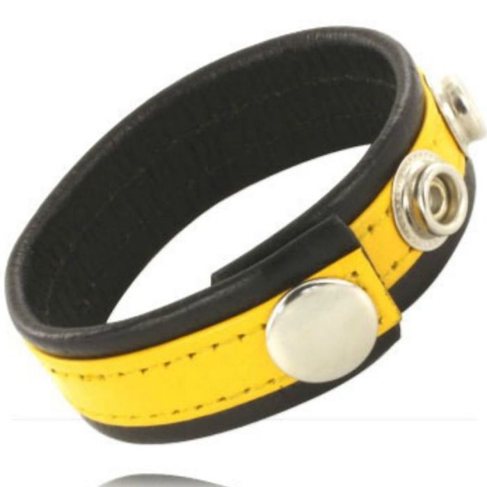 Correia de Couro Ajustável Pénis Leather Body Amarela