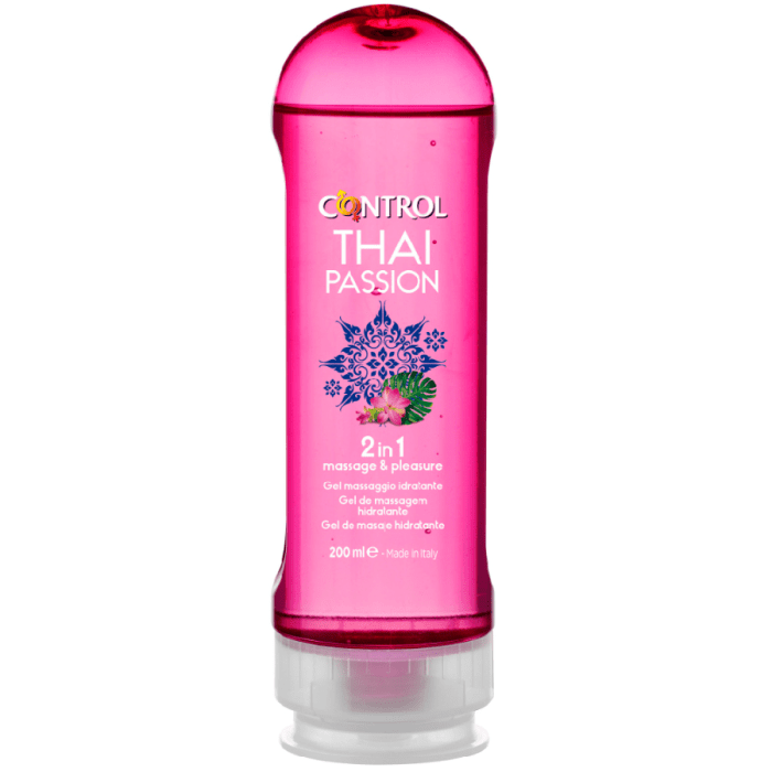 Gel de Massagem Estimulante Control 2 em 1 Massage & Pleasure Thai Passion (200 ml)