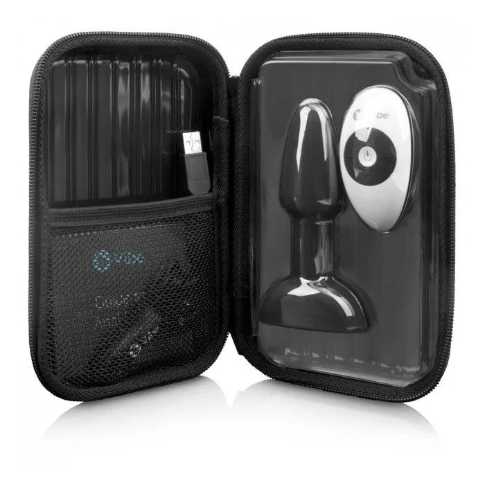 Plug Anal Recarregável C/ Comando B-Vibe Rimming Petite Preto Conjunto