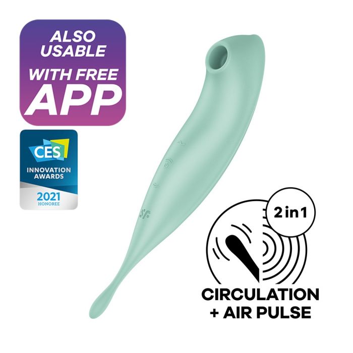 Vibrador Recarregável Satisfyer Twirling C/ APP Connect Menta