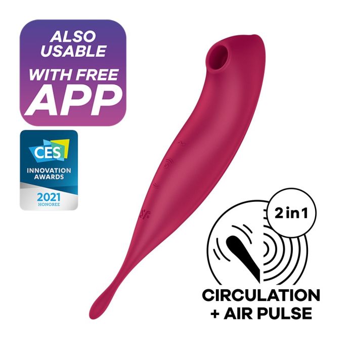 Vibrador Recarregável Satisfyer Twirling C/ APP Connect Vermelho