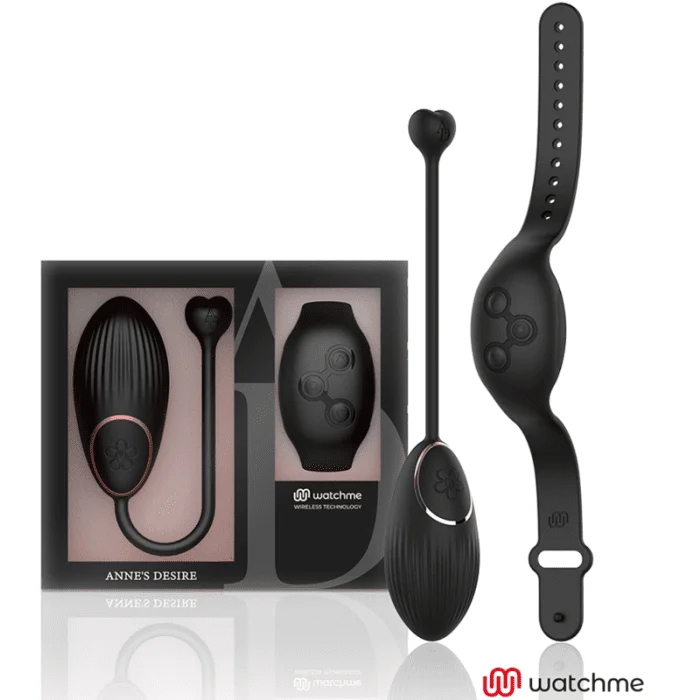 Ovo Vibratório Recarregável Wireless Anne's Desire Rabbit WatchMe Preto Conjunto
