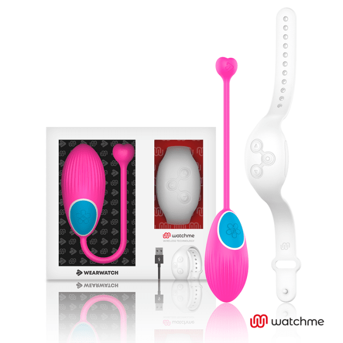 Ovo Vibratório Recarregável WearWatch WatchMe Wireless Fuchsia & Snowy Conjunto