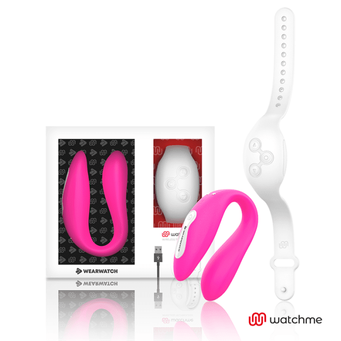 Vibrador Recarregável WearWatch WatchMe Wireless Fuchsia & Snowy Conjunto