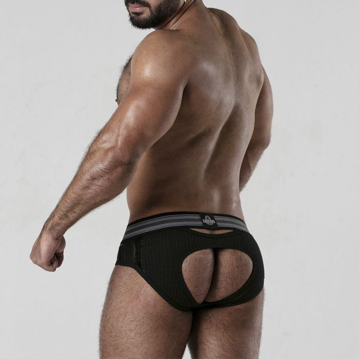 Cueca Backroom Bottomless Locker Gear Preta Trás