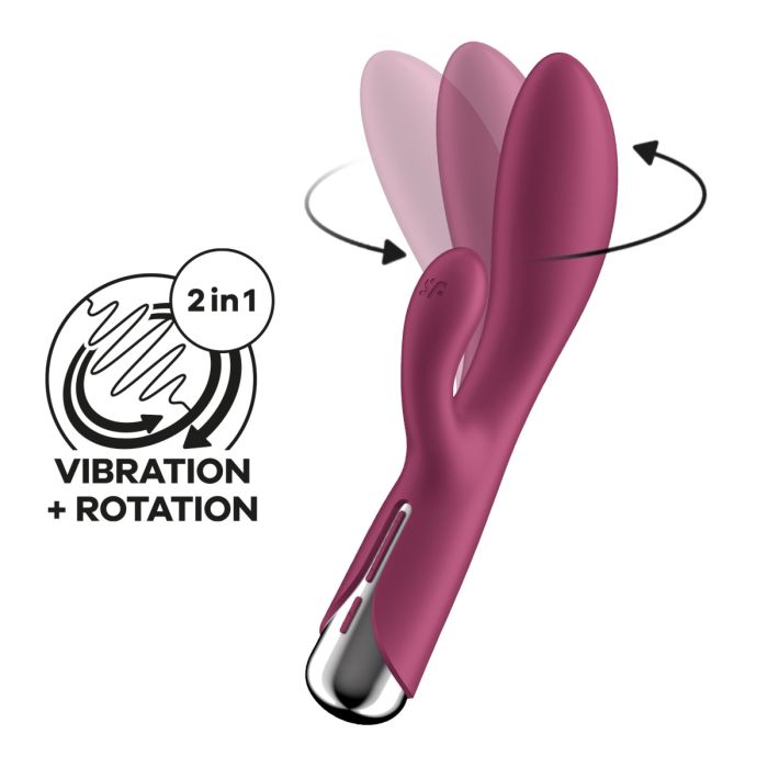 Vibrador Recarregável Satisfyer Spinning Rabbit Vermelho