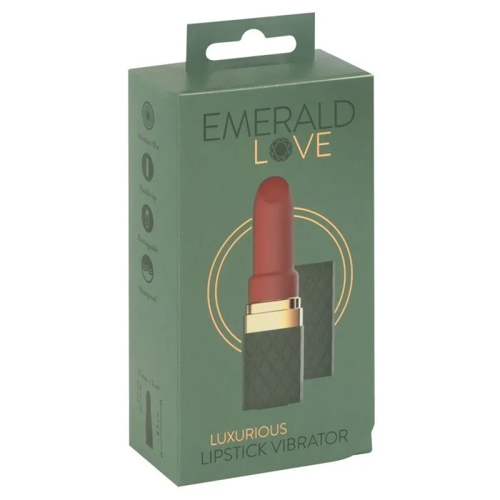 Batom Vibrador Recarregável Emerald Luxurious Lipstick Vibrator Caixa
