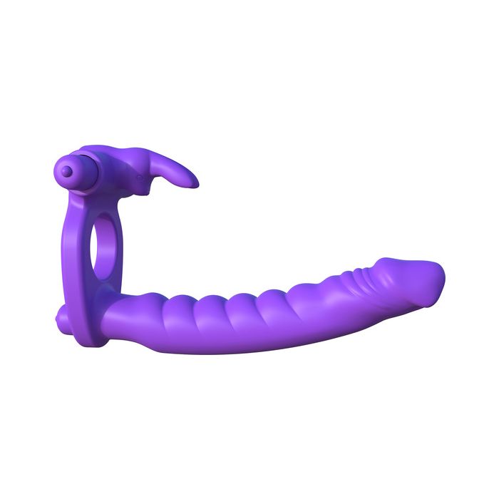 Dildo Dupla Penetração Fantasy C-Ringz Silicone Double Penetrator Rabbit