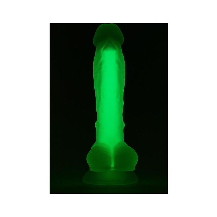 Dildo Realístico C/ Escroto DreamToys Radiant Glow in the Dark Verde