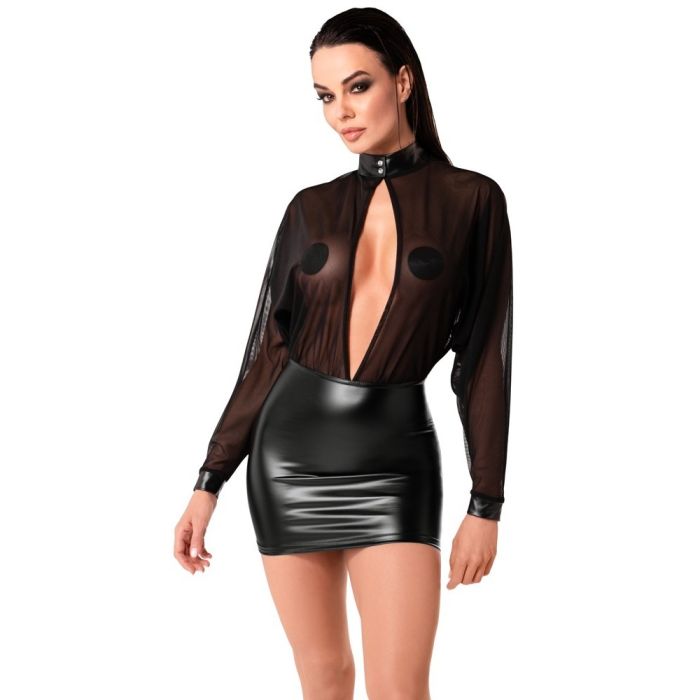 Vestido Noir V Preto Frente
