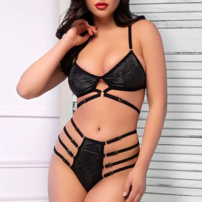 Conjunto Serpente Preto Frente Apróx
