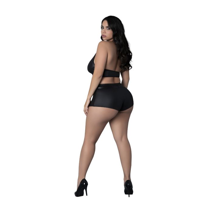 Conjunto Top & Calção Thalia Magic Silk Preto Lateral