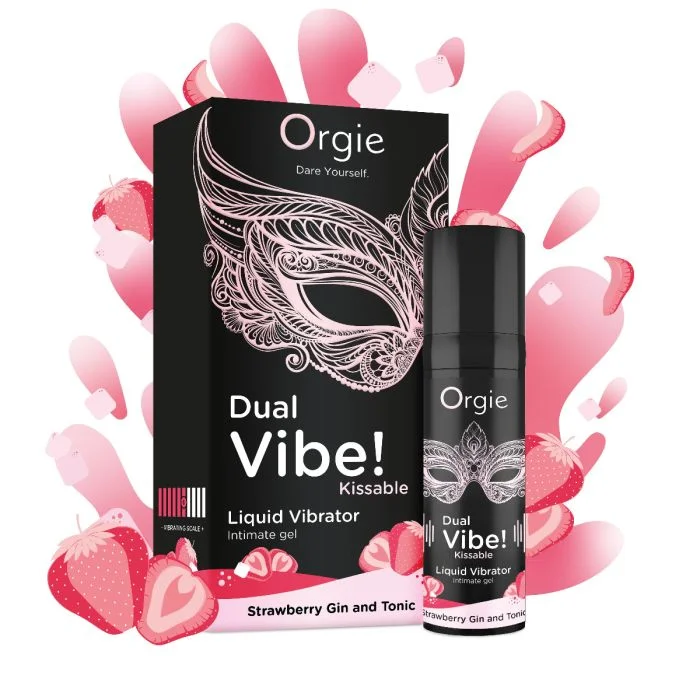 Vibrador Liquido Estimulante Unisexo Orgie Dual Vibe! Liquid Vibrator Gin Tónico de Morango (15 ml)