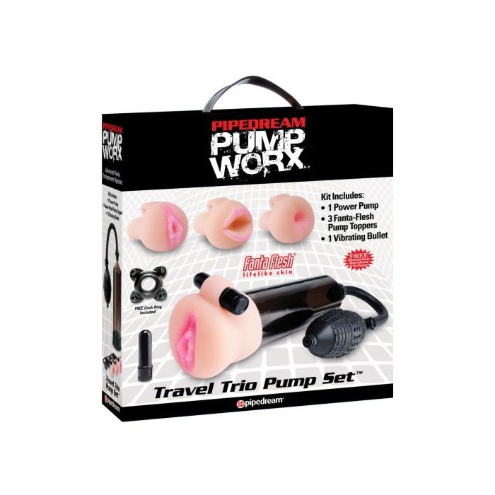 Bomba Masturbadora Travel Trio Pump Worx Caixa