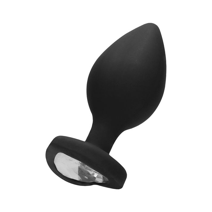 Plug Anal Extra Large Diamond Heart Plug Preto