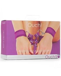 Algemas Pulsos e Tornozelos Ouch! Velcro Hand and Leg Cuffs Roxas Caixa